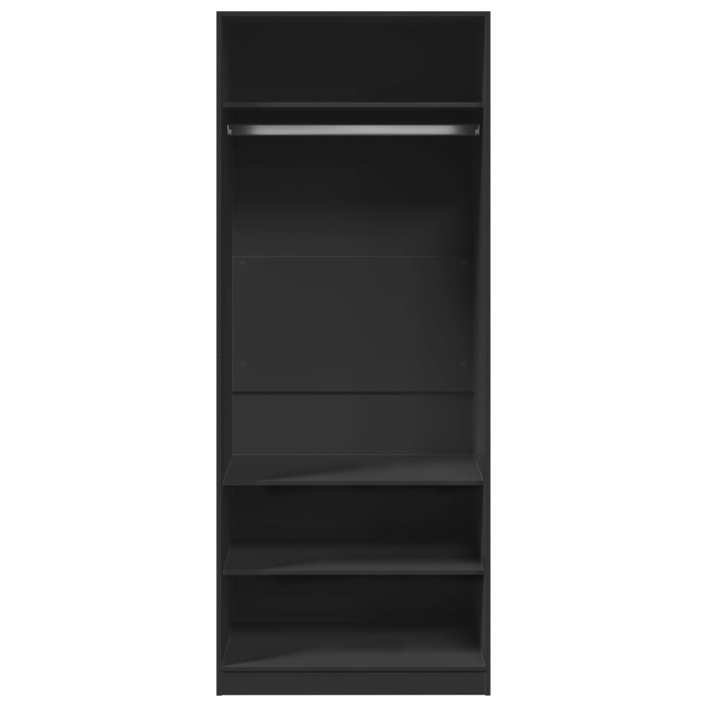 Garderobe Svart 80X50X200 Cm Konstruert Tre