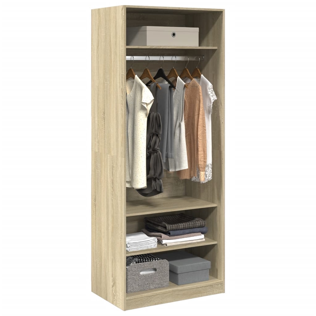 Garderobe Sonoma Eik 80X50X200 Cm Konstruert Tre