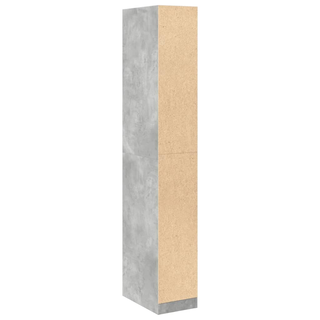 Garderobe Betonggrå 30X50X200 Cm Konstruert Tre