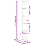 Garderobe Røkt Eik 30X50X200 Cm Konstruert Tre
