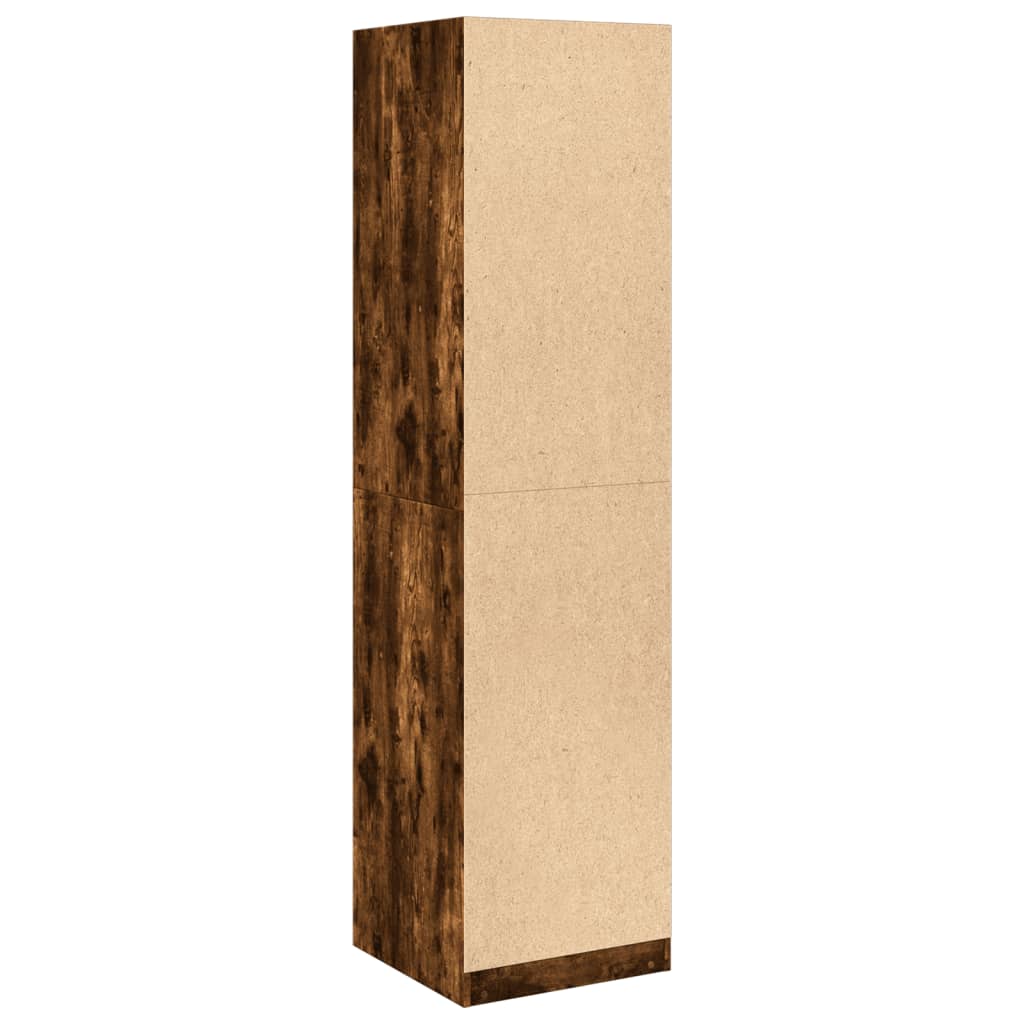Garderobe Røkt Eik 50X50X200 Cm Konstruert Tre