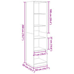 Garderobe Røkt Eik 50X50X200 Cm Konstruert Tre