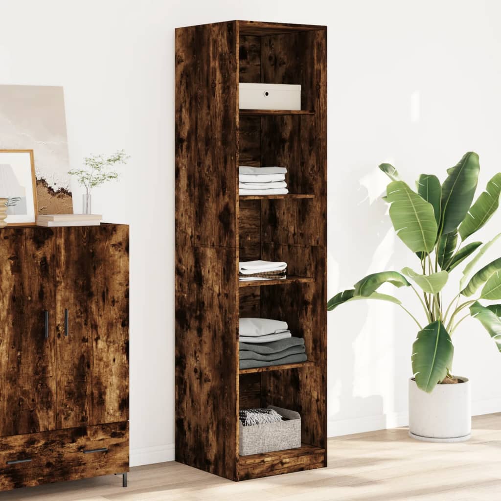 Garderobe Røkt Eik 50X50X200 Cm Konstruert Tre