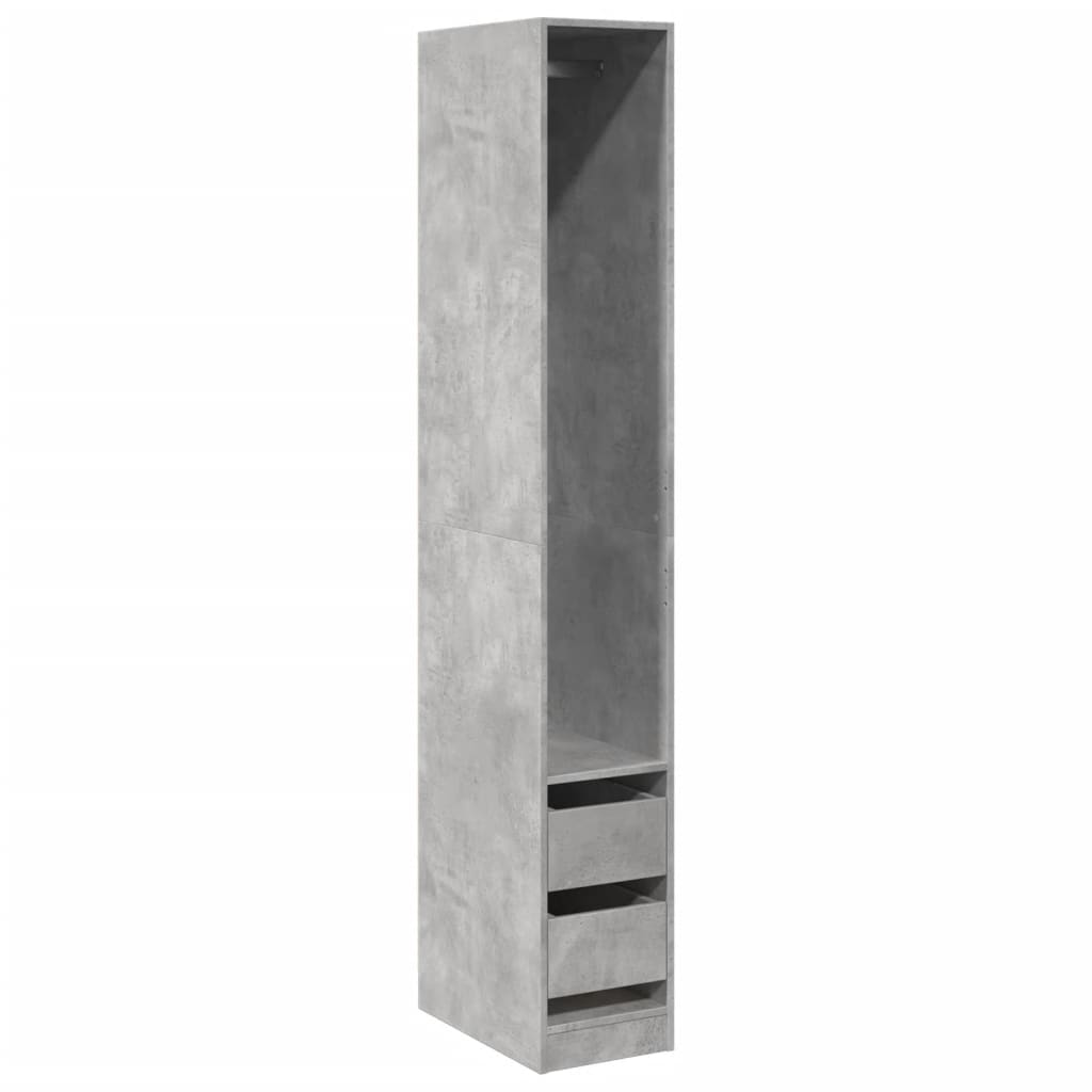 Garderobe Betonggrå 30X50X200 Cm Konstruert Tre
