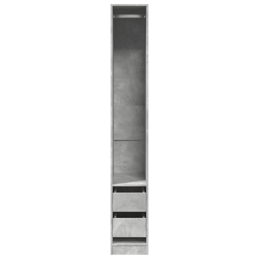 Garderobe Betonggrå 30X50X200 Cm Konstruert Tre