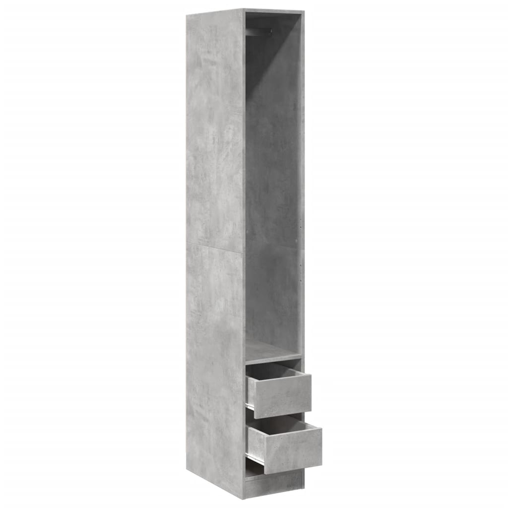 Garderobe Betonggrå 30X50X200 Cm Konstruert Tre