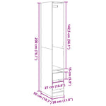 Garderobe Betonggrå 30X50X200 Cm Konstruert Tre