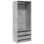 Garderobe Betonggrå 80X50X200 Cm Konstruert Tre