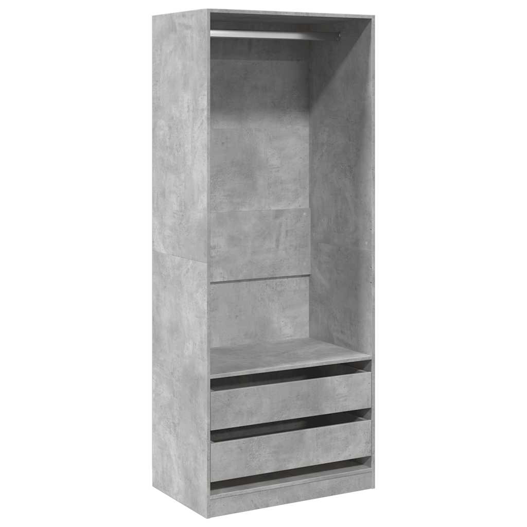 Garderobe Betonggrå 80X50X200 Cm Konstruert Tre