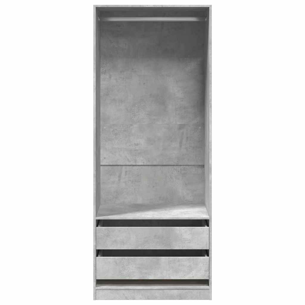 Garderobe Betonggrå 80X50X200 Cm Konstruert Tre