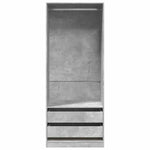 Garderobe Betonggrå 80X50X200 Cm Konstruert Tre