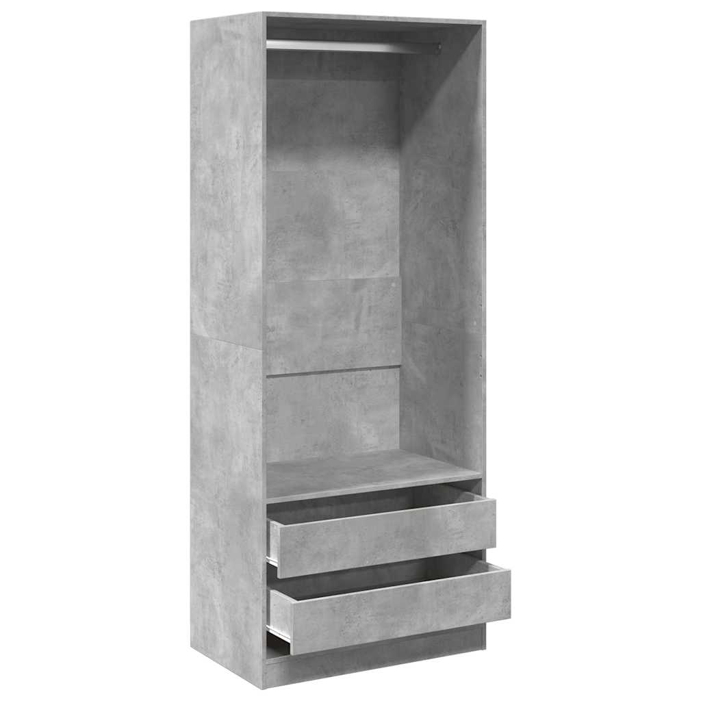 Garderobe Betonggrå 80X50X200 Cm Konstruert Tre