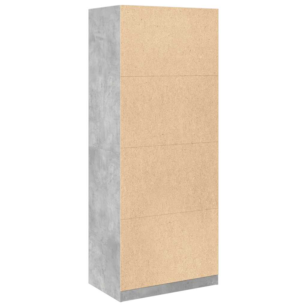 Garderobe Betonggrå 80X50X200 Cm Konstruert Tre