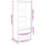 Garderobe Betonggrå 80X50X200 Cm Konstruert Tre