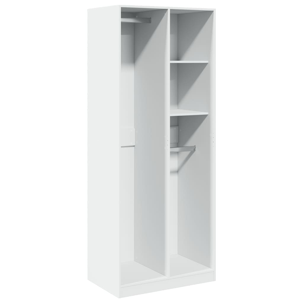 Garderobe Hvit 80X50X200 Cm Konstruert Tre