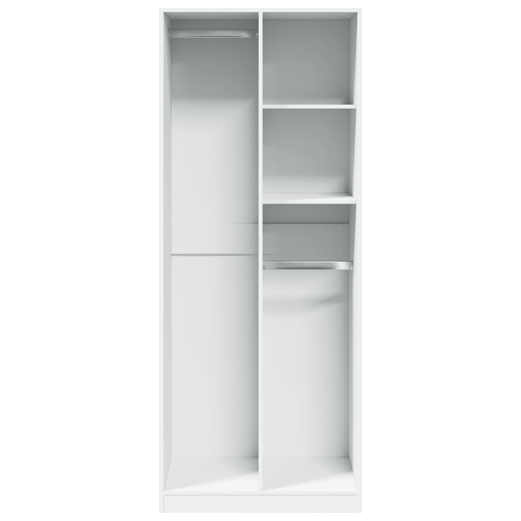 Garderobe Hvit 80X50X200 Cm Konstruert Tre