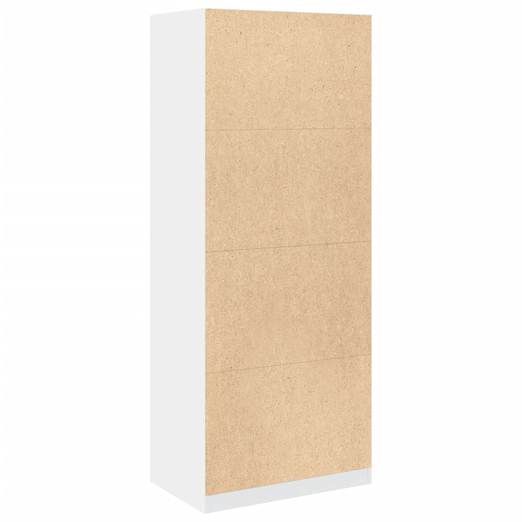 Garderobe Hvit 80X50X200 Cm Konstruert Tre