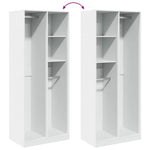 Garderobe Hvit 80X50X200 Cm Konstruert Tre
