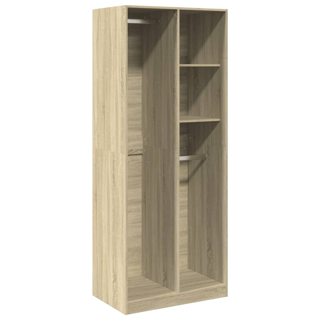 Garderobe Sonoma Eik 80X50X200 Cm Konstruert Tre