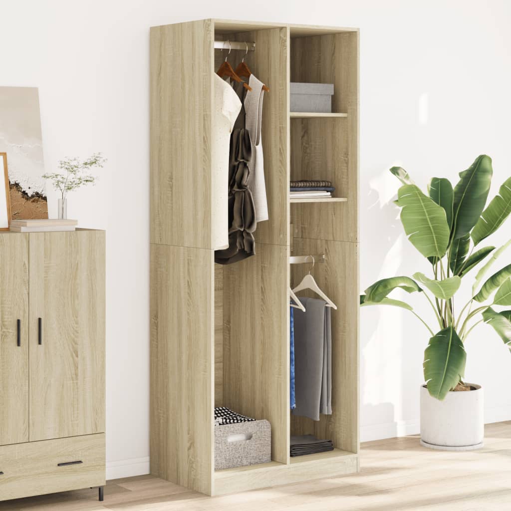 Garderobe Sonoma Eik 80X50X200 Cm Konstruert Tre
