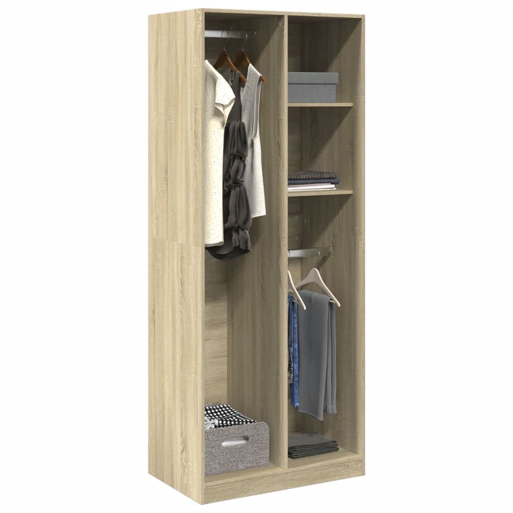 Garderobe Sonoma Eik 80X50X200 Cm Konstruert Tre