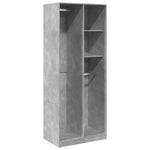 Garderobe Betonggrå 80X50X200 Cm Konstruert Tre