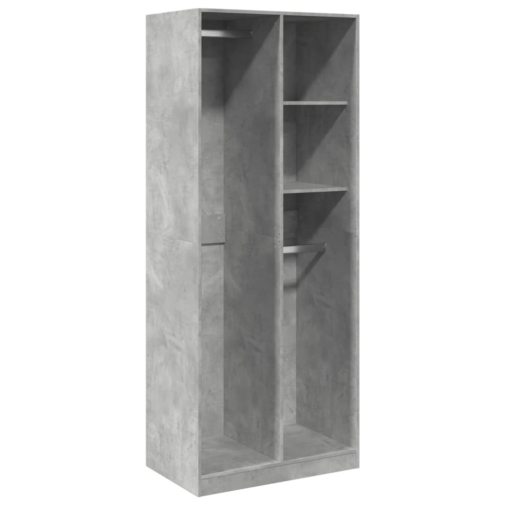 Garderobe Betonggrå 80X50X200 Cm Konstruert Tre