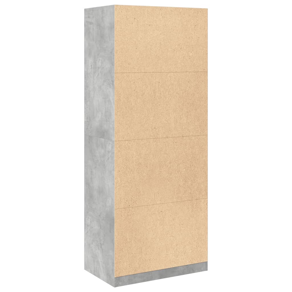 Garderobe Betonggrå 80X50X200 Cm Konstruert Tre