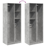 Garderobe Betonggrå 80X50X200 Cm Konstruert Tre