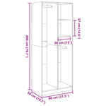 Garderobe Betonggrå 80X50X200 Cm Konstruert Tre