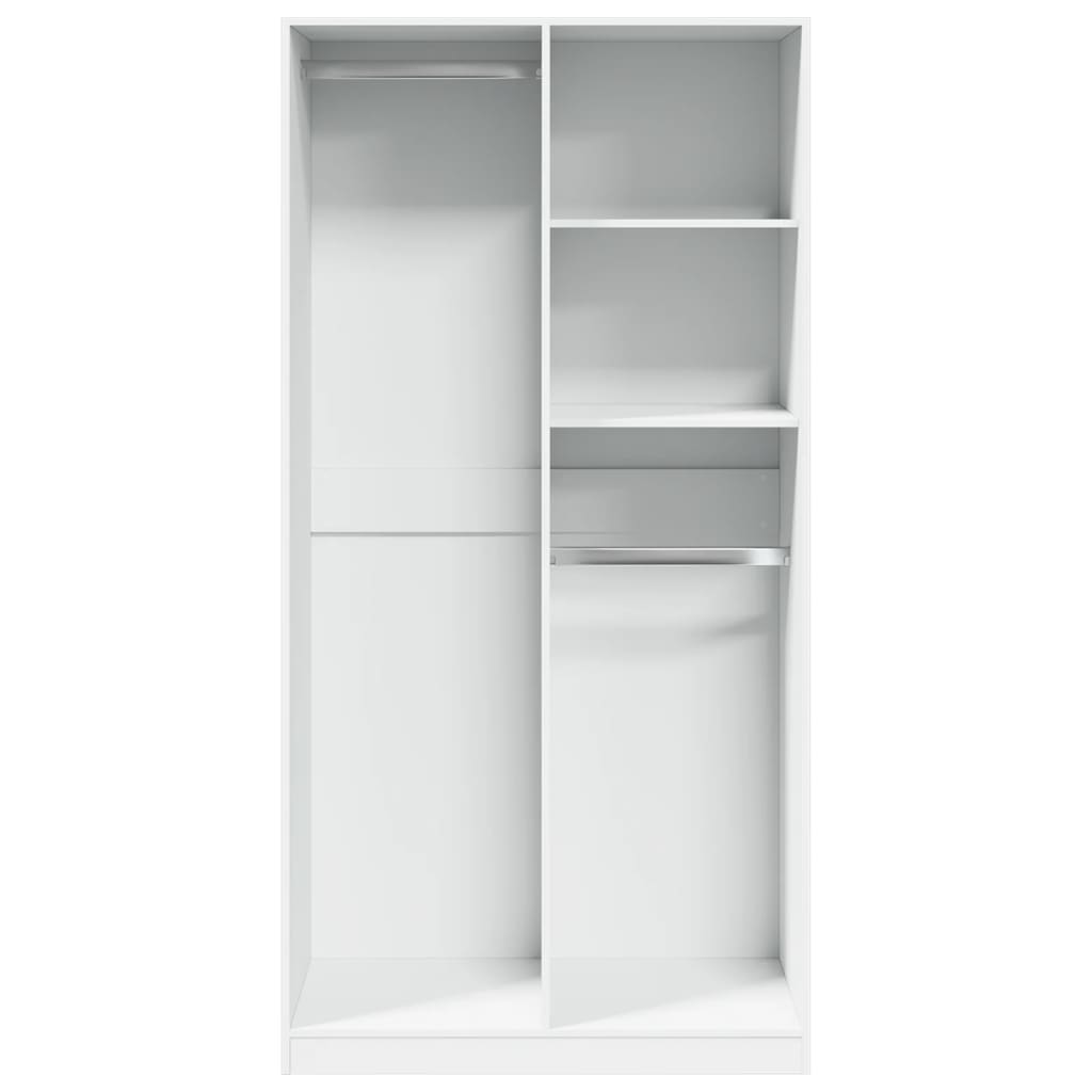 Garderobeskap Hvit 100X50X200 Cm Sponplate