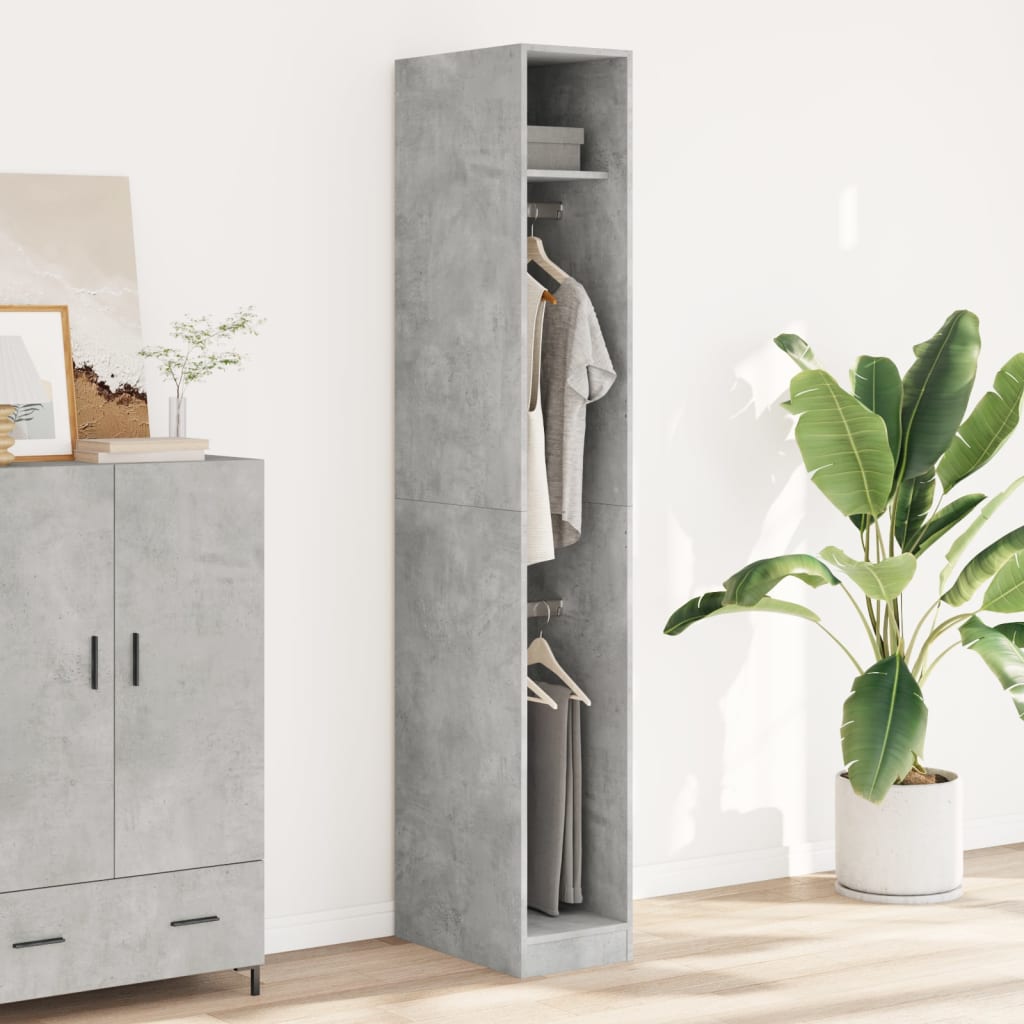 Garderobe Betonggrå 30X50X200 Cm Konstruert Tre