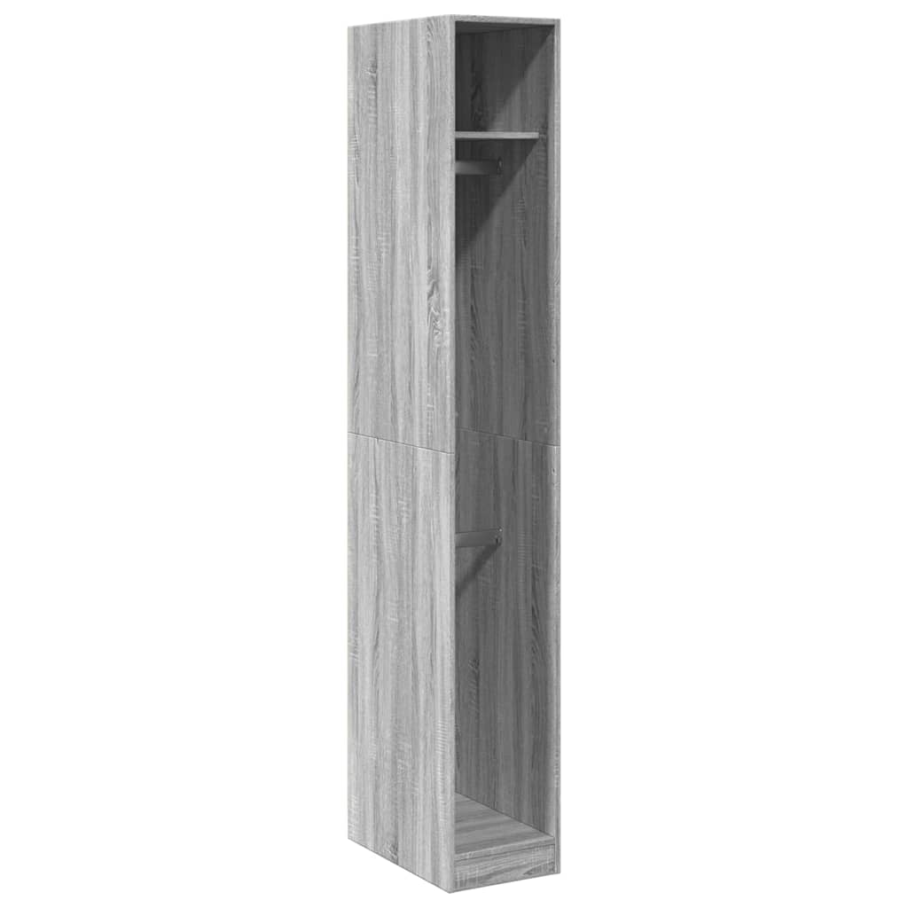 Garderobe Grå Sonoma 30X50X200 Cm Konstruert Tre