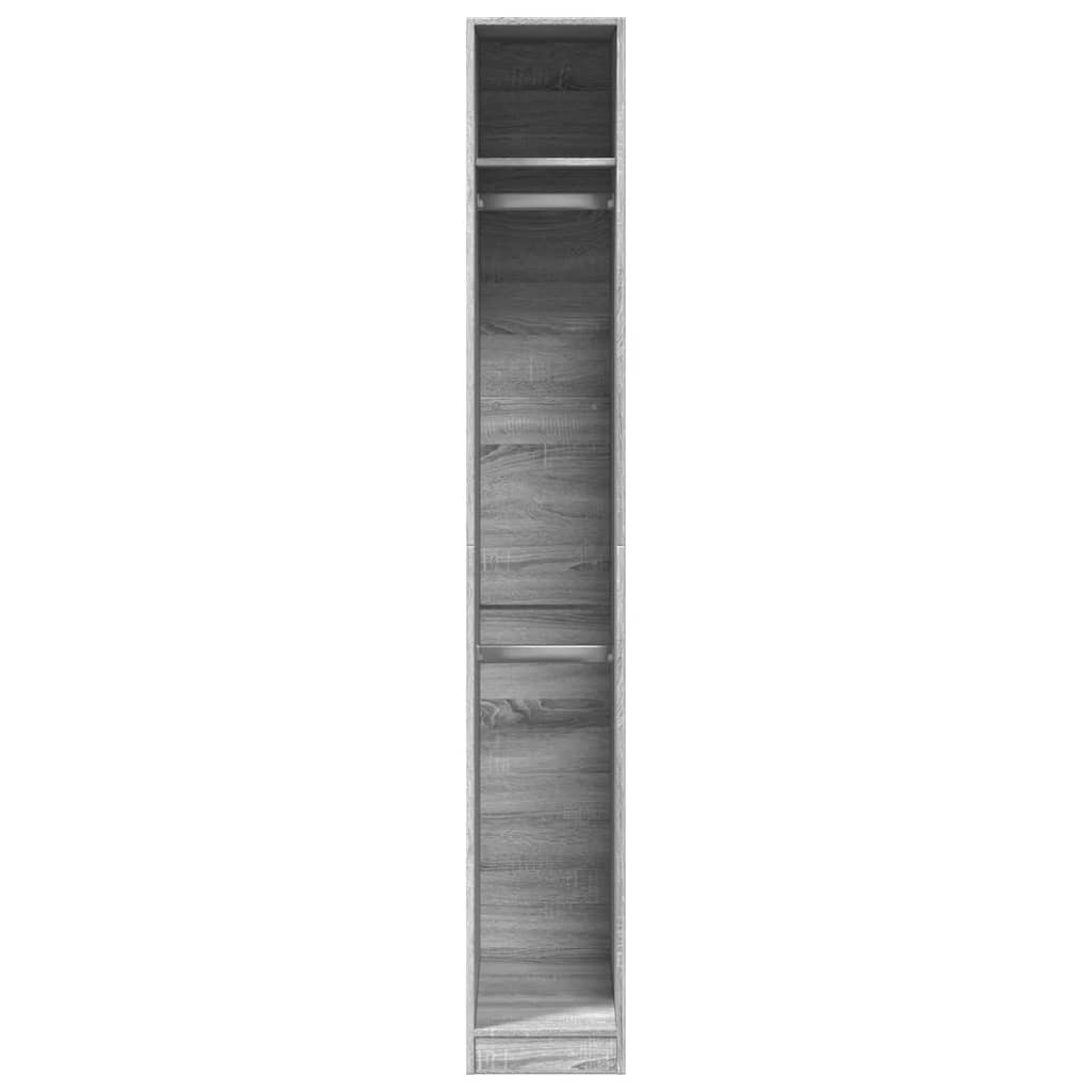 Garderobe Grå Sonoma 30X50X200 Cm Konstruert Tre