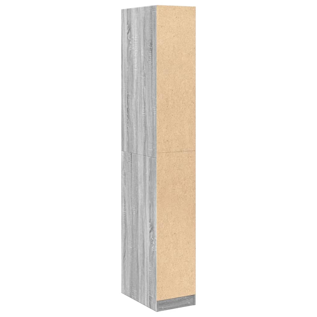Garderobe Grå Sonoma 30X50X200 Cm Konstruert Tre