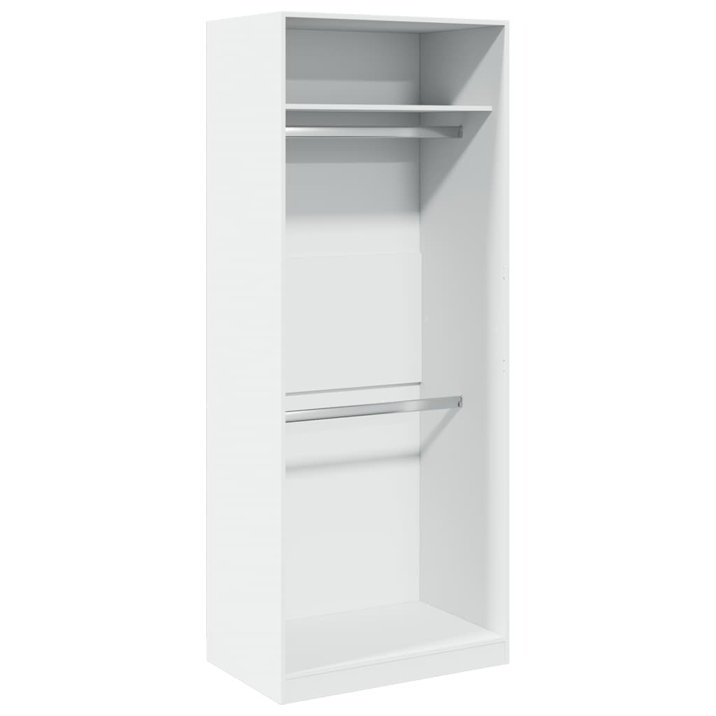 Garderobe Hvit 80X50X200 Cm Konstruert Tre