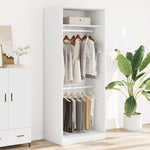 Garderobe Hvit 80X50X200 Cm Konstruert Tre