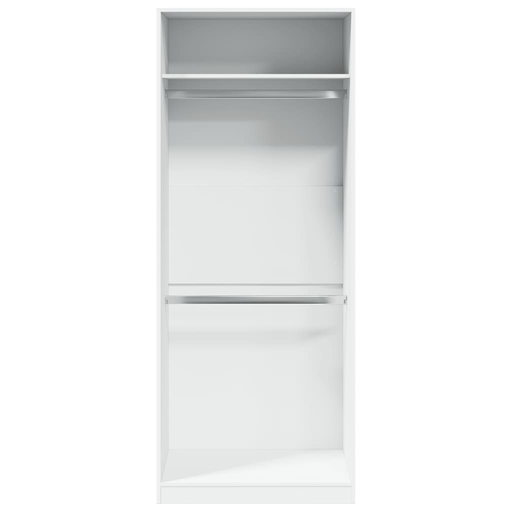 Garderobe Hvit 80X50X200 Cm Konstruert Tre