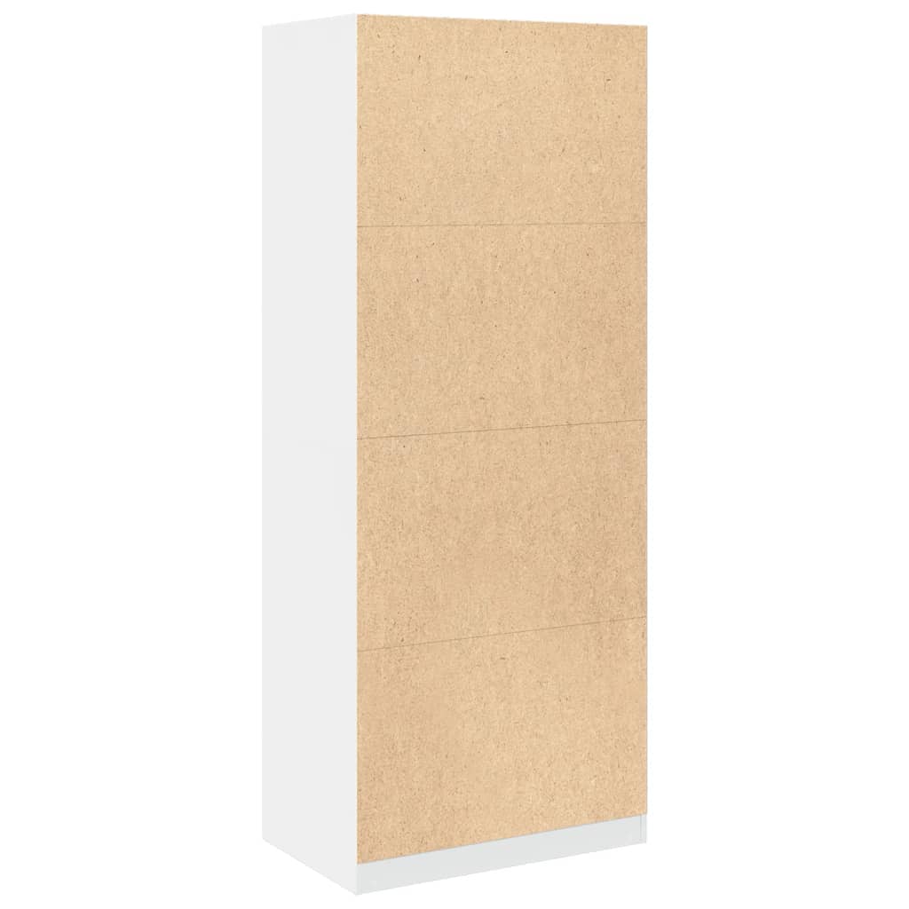Garderobe Hvit 80X50X200 Cm Konstruert Tre