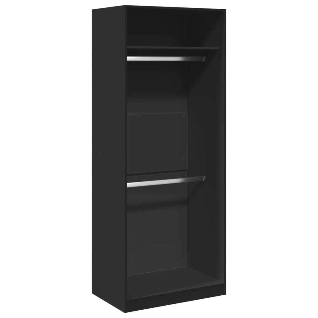 Garderobe Svart 80X50X200 Cm Konstruert Tre