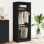 Garderobe Svart 80X50X200 Cm Konstruert Tre