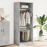 Garderobe Betonggrå 80X50X200 Cm Konstruert Tre
