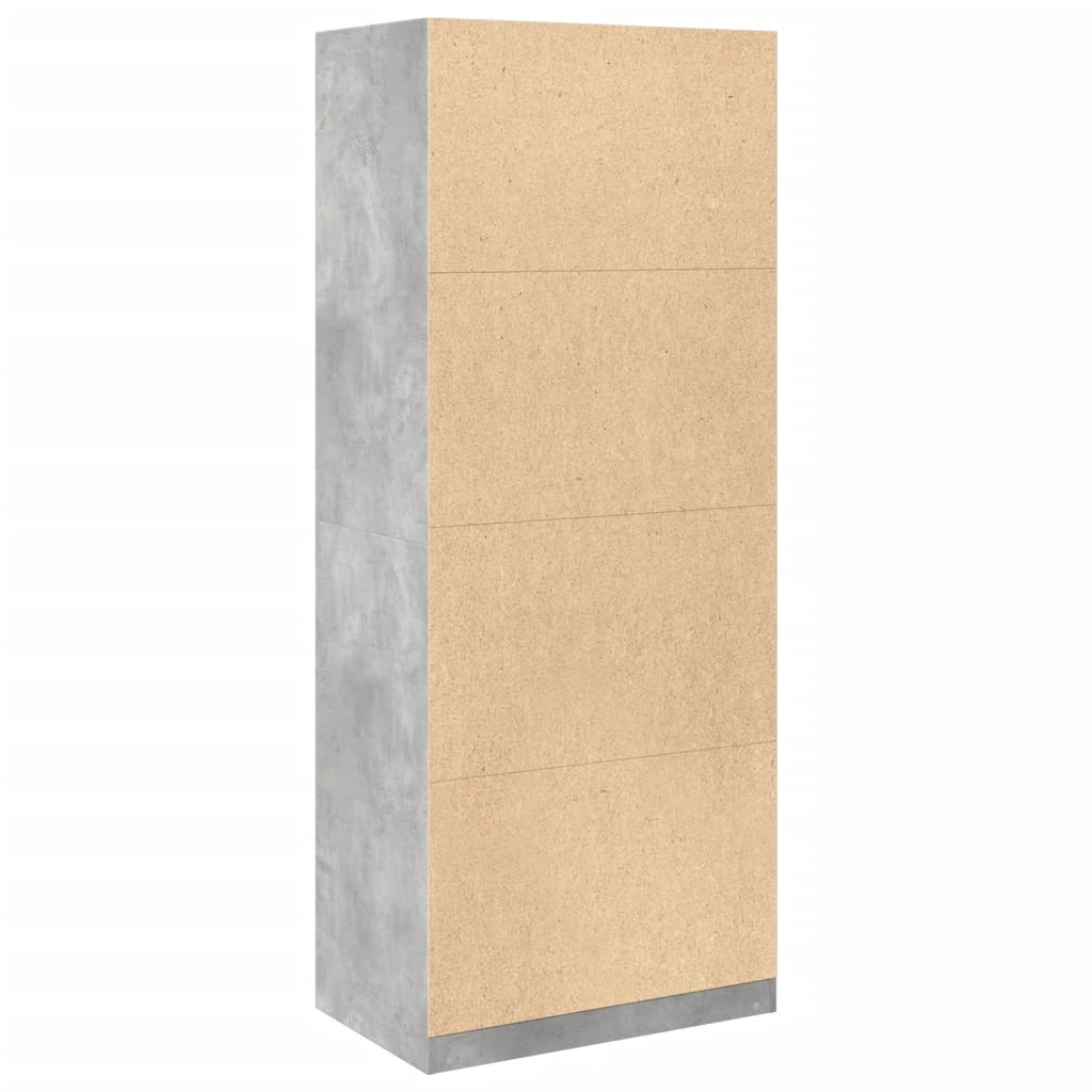 Garderobe Betonggrå 80X50X200 Cm Konstruert Tre