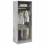 Garderobe Betonggrå 80X50X200 Cm Konstruert Tre