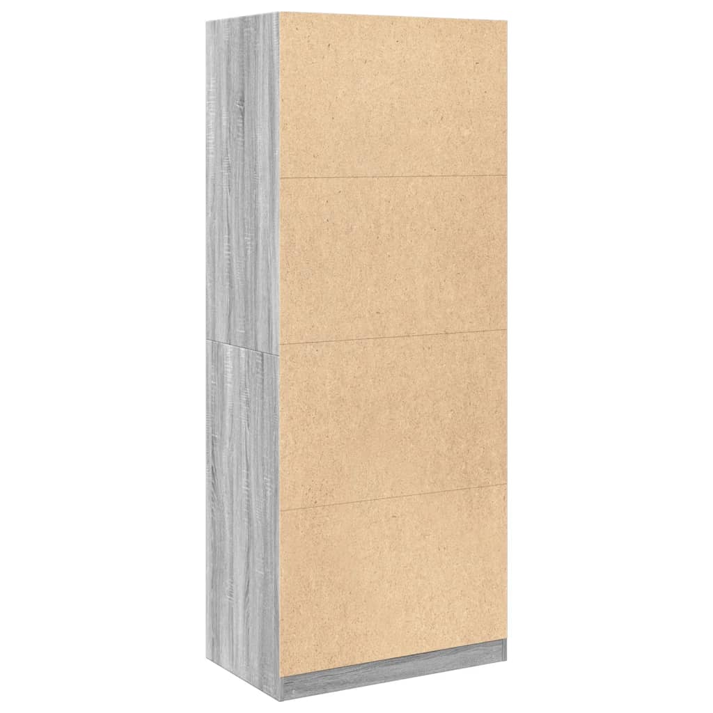 Garderobe Grå Sonoma 80X50X200 Cm Konstruert Tre