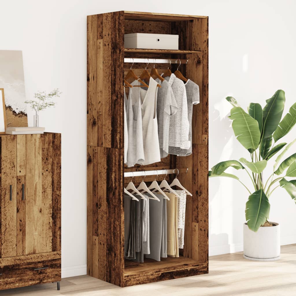 Garderobe Gammelt Tre 80X50X200 Cm Konstruert Tre