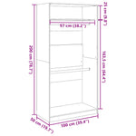 Garderobeskap Hvit 100X50X200 Cm Sponplate