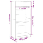 Garderobe Sonoma Eik 100X50X200 Cm Sponplate