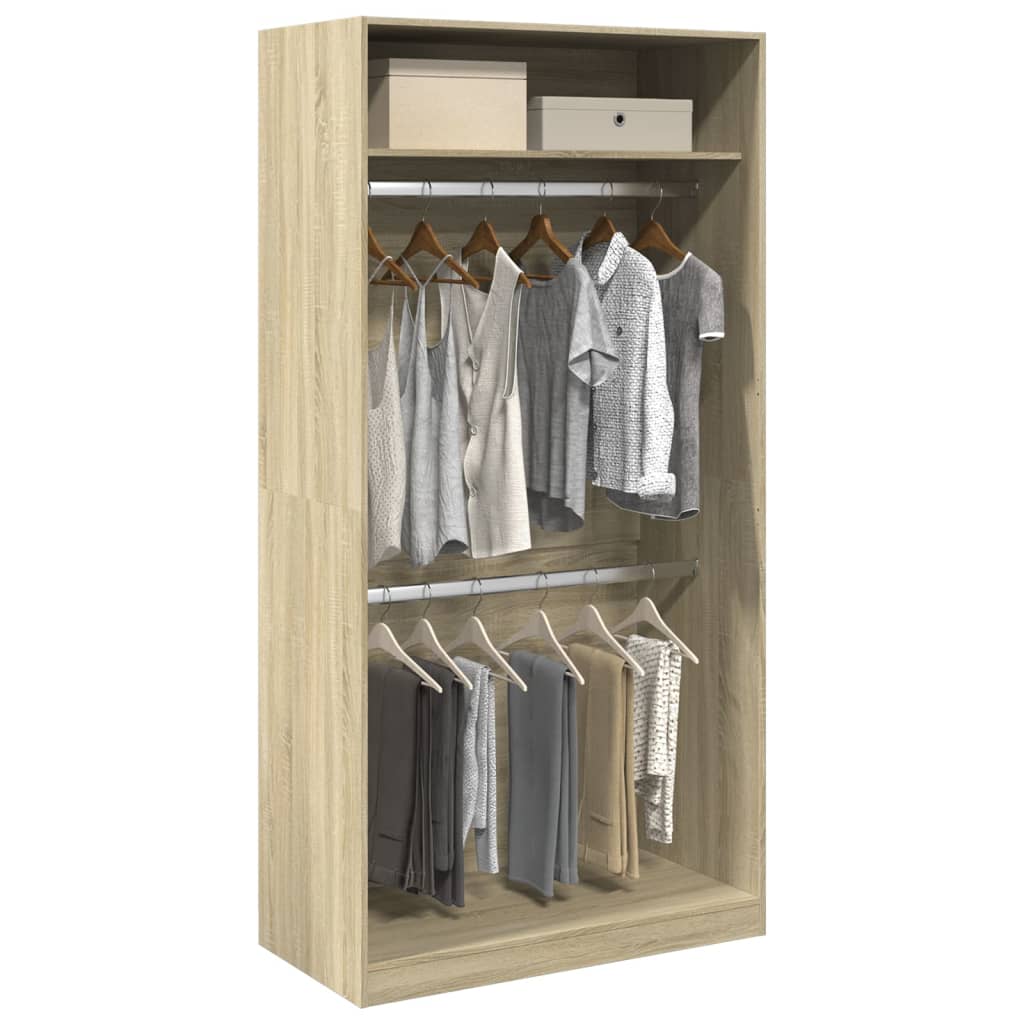 Garderobe Sonoma Eik 100X50X200 Cm Sponplate