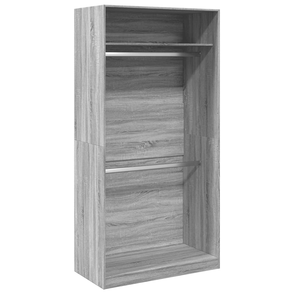 Garderobe Grå Sonoma 100X50X200 Cm Konstruert Tre